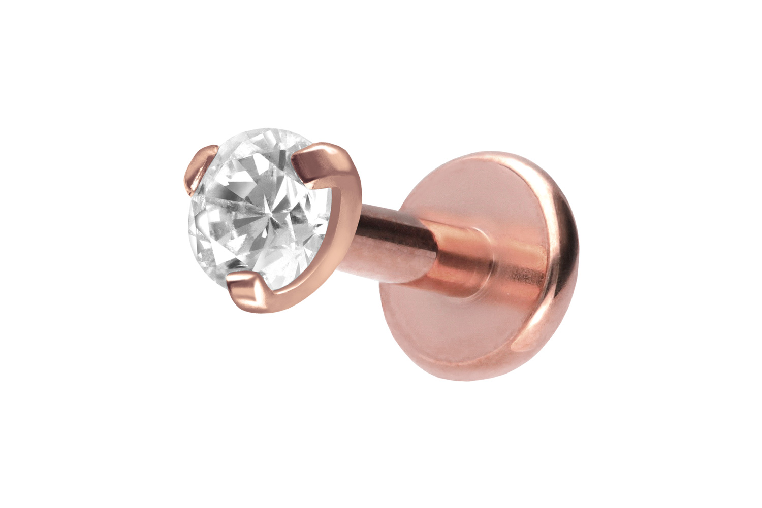 Titan Labret Piercing mit Innengewinde EINGEFASSTER KRISTALL